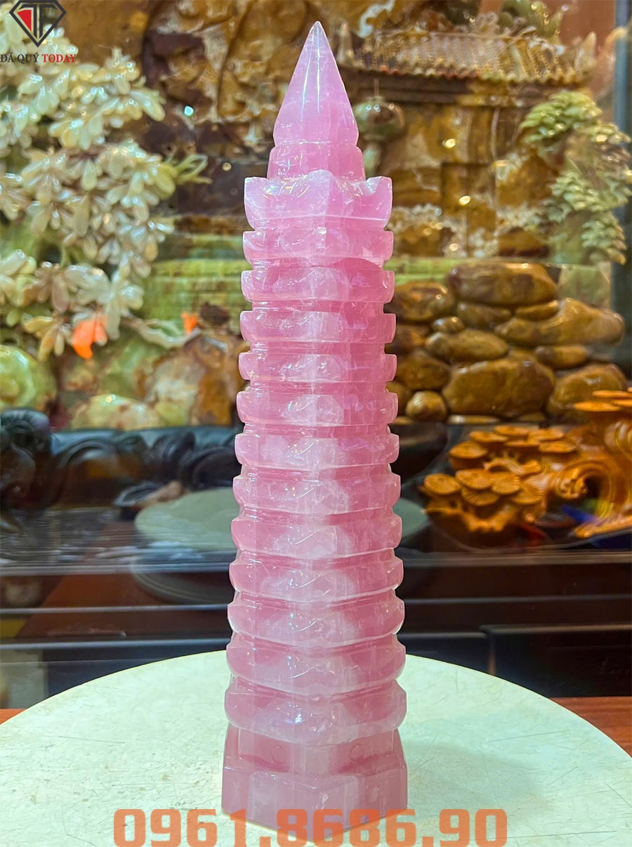 Tháp văn xương 13 tầng thạch anh hồng 3.46kg