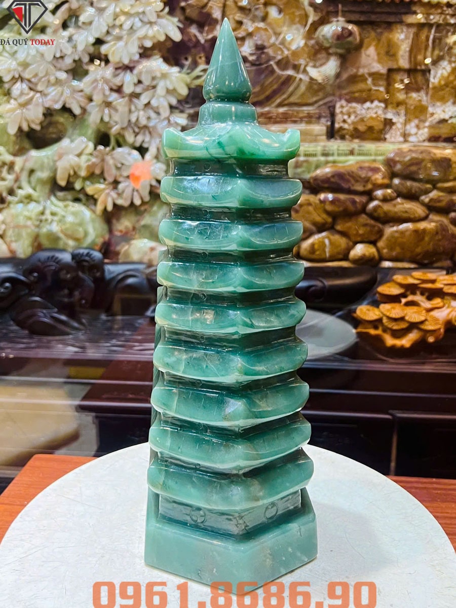 Tháp văn xương 9 tầng thạch anh xanh 8.05kg